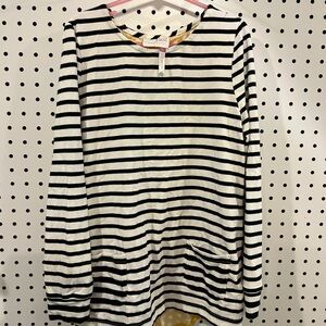 Matilda Jane Black and White Striped Kids Top